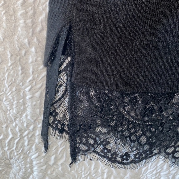 Apt.9 Turtleneck Sleeveless  Lace Hem Knit Sweater Mini Dress - Picture 3 of 6